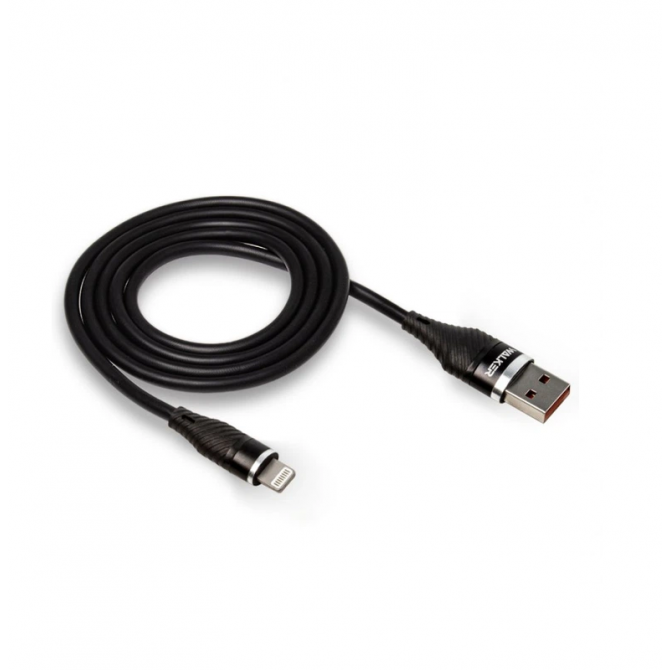 Кабель USB WALKER C735 Lightning Black 1m-1