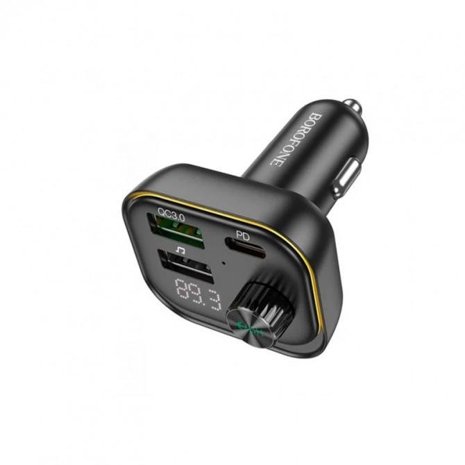 ФМ Модулятор Borofone BC54 PD30w+QC3.0 2USB+1USB-C Black-1
