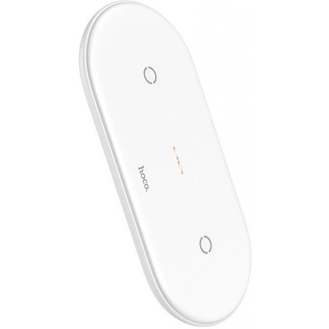 Бездротовий зарядний пристрій Hoco CW23 Wisdom 2in1 Dual Power Type-C 10W White-2