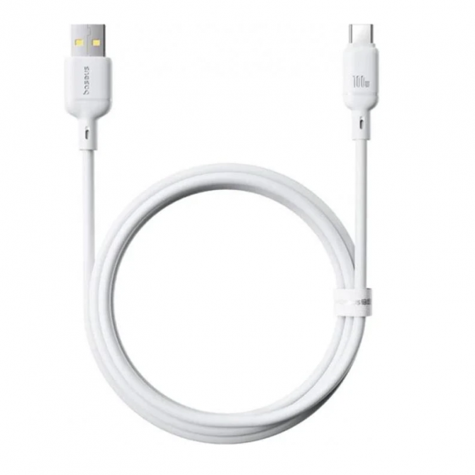 Кабель USB Baseus Silky Series Type-C 100W 2m Moon White