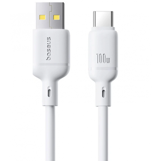 Кабель USB Baseus Silky Series Type-C 100W 2m Moon White-1