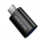 Адаптер Borofone BV26C Type-C male to USB female (USB3.0) Black
