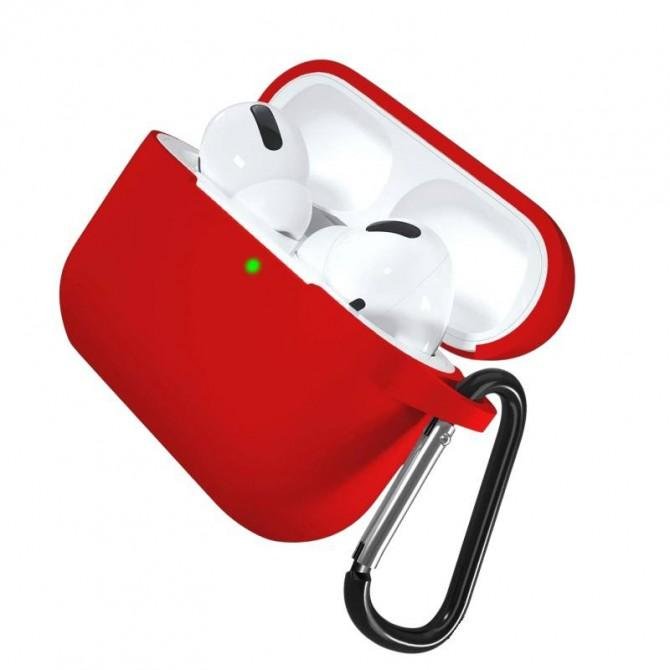 Чехол Silicone Protective Case For Airpods Pro with Lock Red-1
