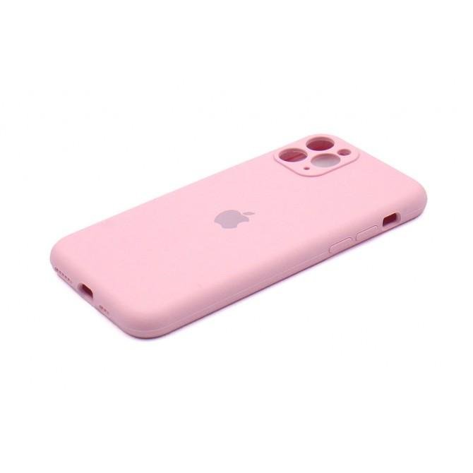 Оригинальный силиконовый чехол для iPhone 11 Pro Светло Розовый FULL (with camera protection)-1