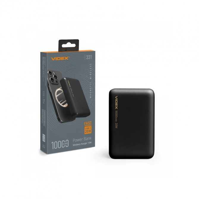 Дополнительная батерея 10000 mAh Videx VPB-331-B 20W PD+БЗП черный-3