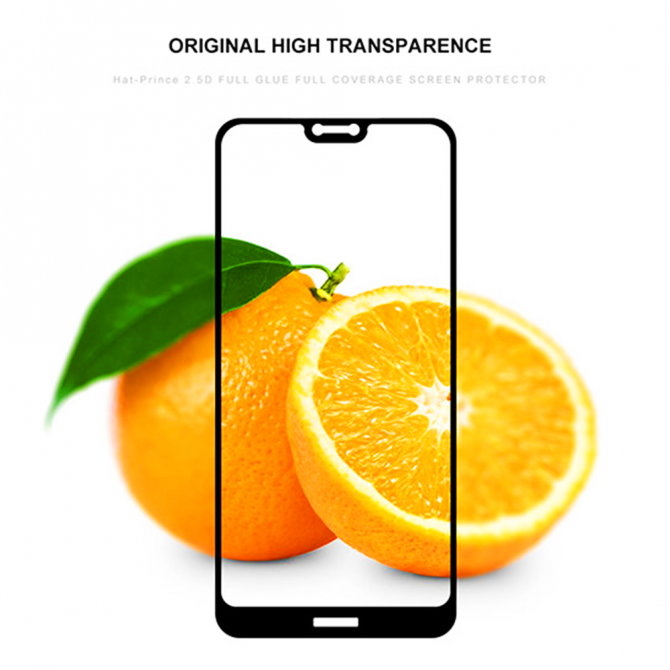 Защитное стекло для NOKIA 7.1 Plus Full Glue (0.3 мм, 2.5D, чёрное)-2