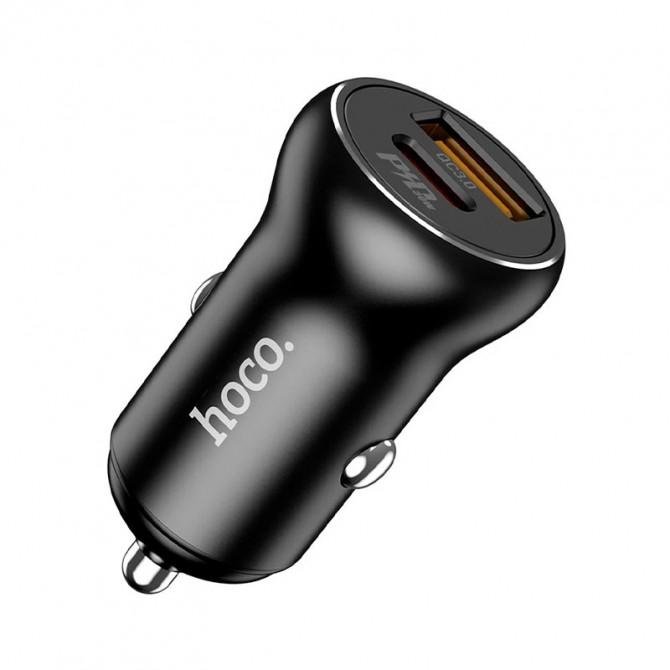 Автомобильное зарядное устройство 1USB + Type-C Hoco NZ5 PD30W + QC3.0 Black