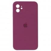 Силиконовый чехол для iPhone 11 Сливовый FULL (SQUARE SHAPE)