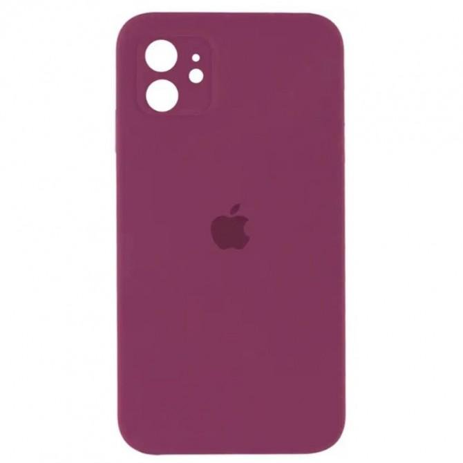 Силиконовый чехол для iPhone 11 Сливовый FULL (SQUARE SHAPE)