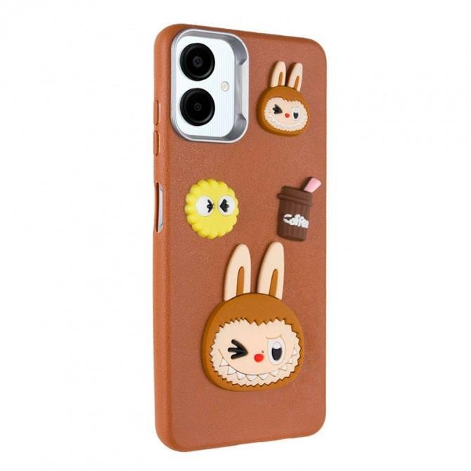 Чохол TPU Leather Toys для Samsung Galaxy A06 (Labubu / Brown)