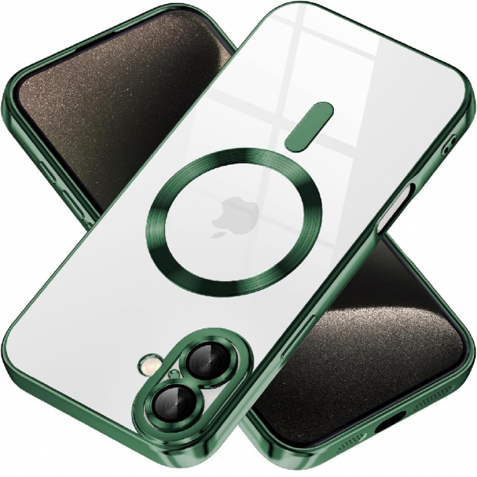Силіконовий чохол SHINING with MagSafe для iPhone 16 Зелений-1