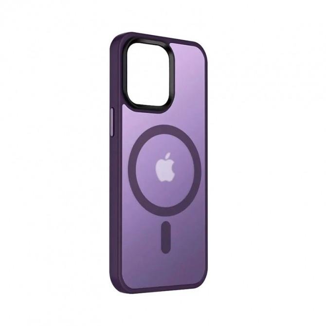 Чохол TPU+PC Metal Buttons with MagSafe Colorful для Apple iPhone 16 (6.1") Темно-фіолетовий