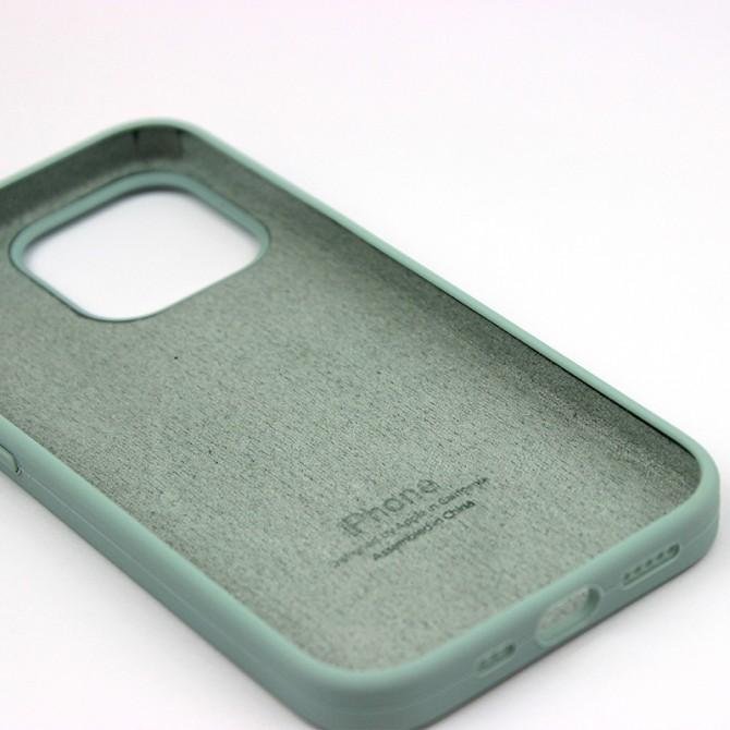 Оригінальний силіконовий чохол для iPhone 13 Pro Max Пастельно Зелений FULL-2