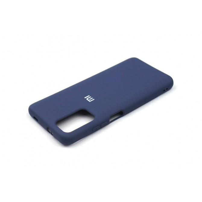 Оригинальный силиконовый чехол для Xiaomi Poco M3 Темно синий FULL-1
