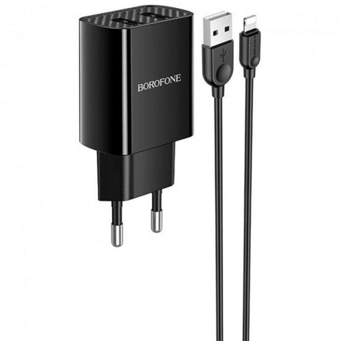 МЗП 2USB Borofone BA53A + Lightning 2.1A Black