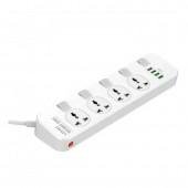 Мережевий фільтр  LDNIO SC4408 (4x220V+4USB/3,4А/2m) White