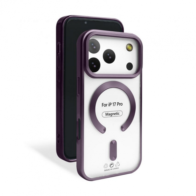 Силиконовый чехол SHINING with MagSafe для iPhone 17 Pro Фиолетовый