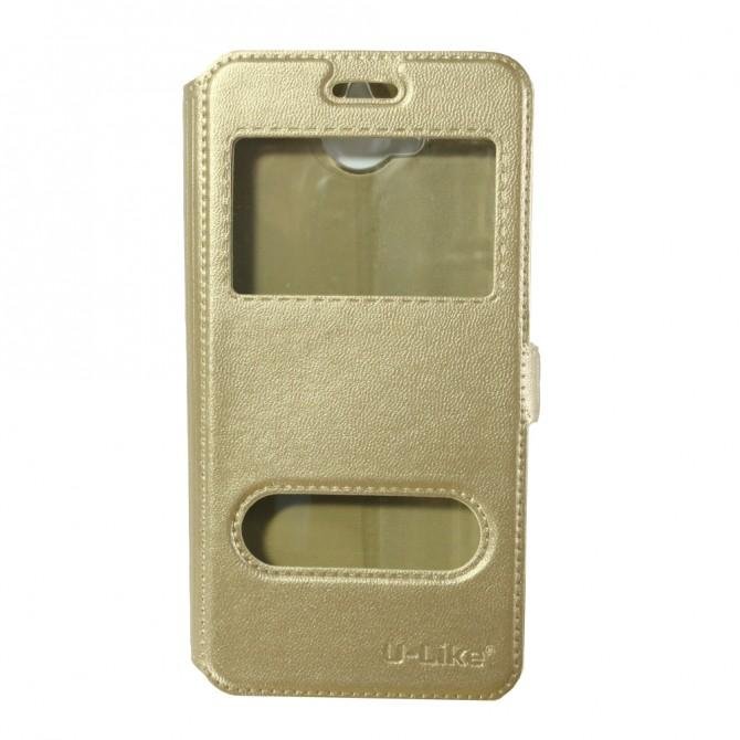 Чохол книжка U-Like Simple для Huawei Y5 2017 Золотий-1