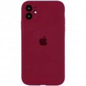 Оригінальний силіконовий чохол для iPhone 11 Марсала FULL (SQUARE SHAPE)