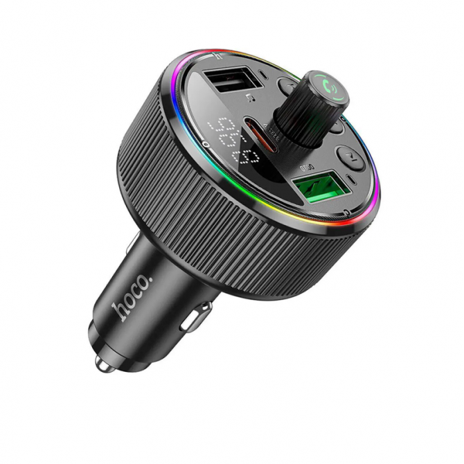 ФМ модулятор Hoco with Charger E82 Guerrero PD30W+QC3.0 Grey-1