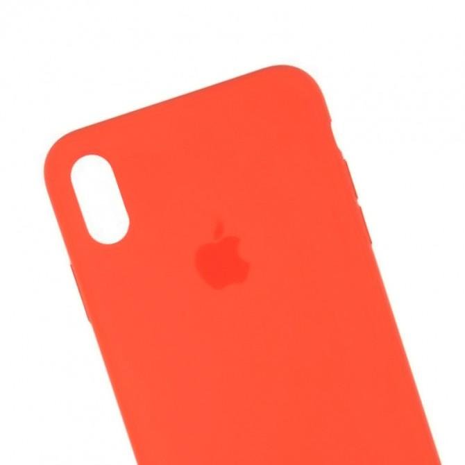 Оригинальный силиконовый чехол для iPhone X/Xs Темно Персиковый-1
