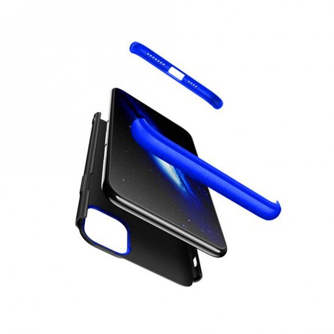 Пластикова накладка LikGus 360 градусів для Apple iPhone 11 Чорний/Синій-2