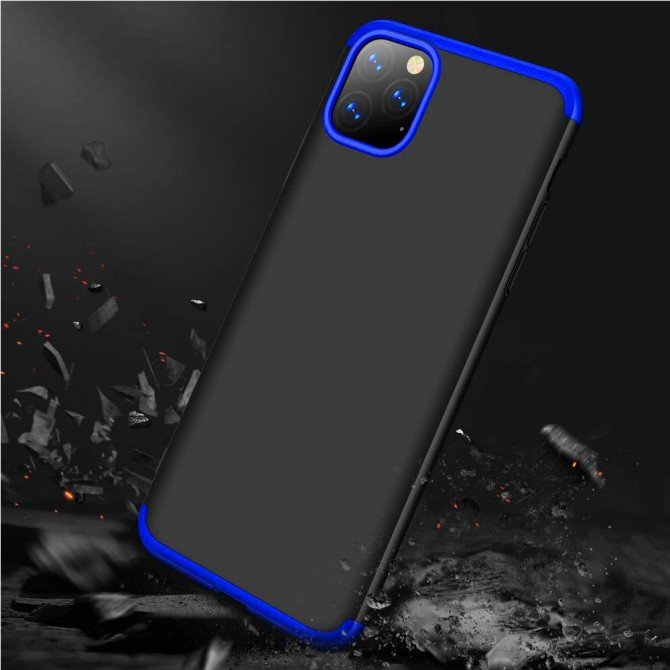 Пластикова накладка LikGus 360 градусів для Apple iPhone 11 Чорний/Синій-3