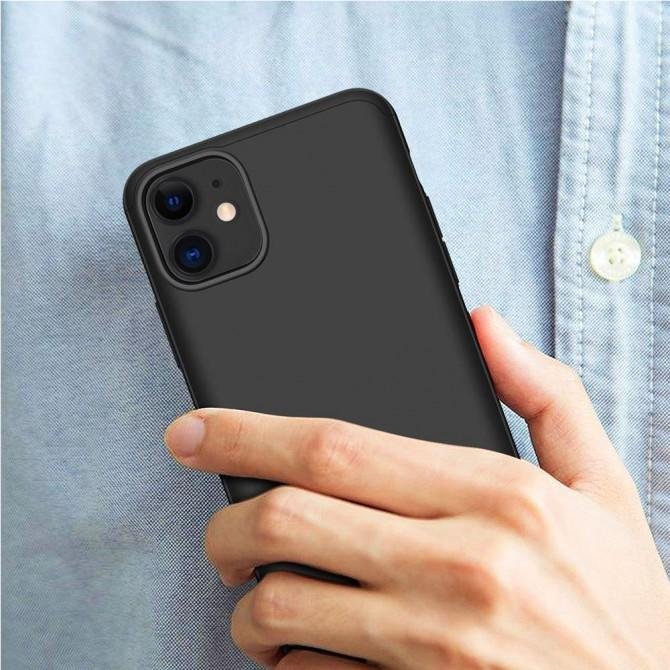 Пластиковая накладка LikGus 360 градусов для Apple iPhone 11 Pro Чёрный-3