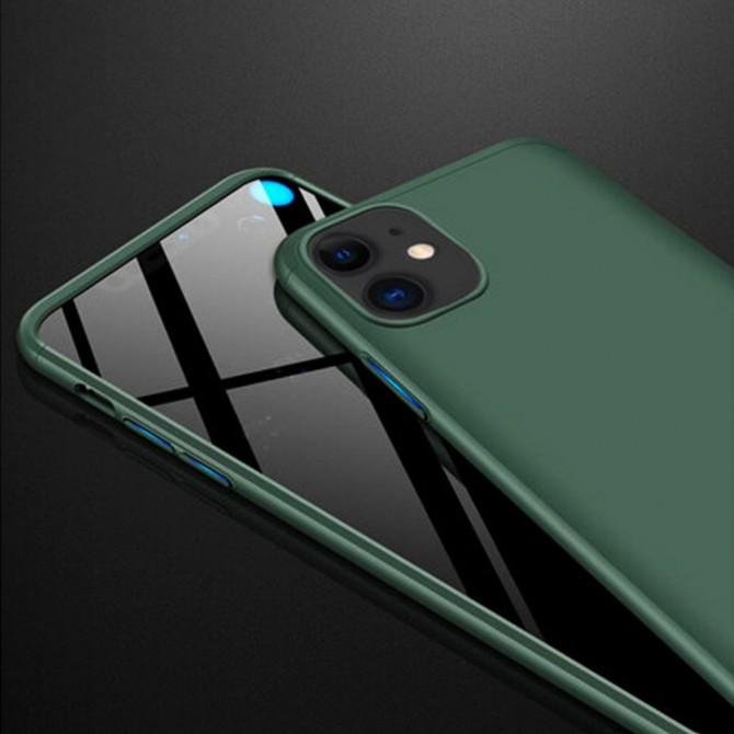 Пластиковая накладка LikGus 360 градусов для Apple iPhone 11 Pro Max Темно-зеленый-1
