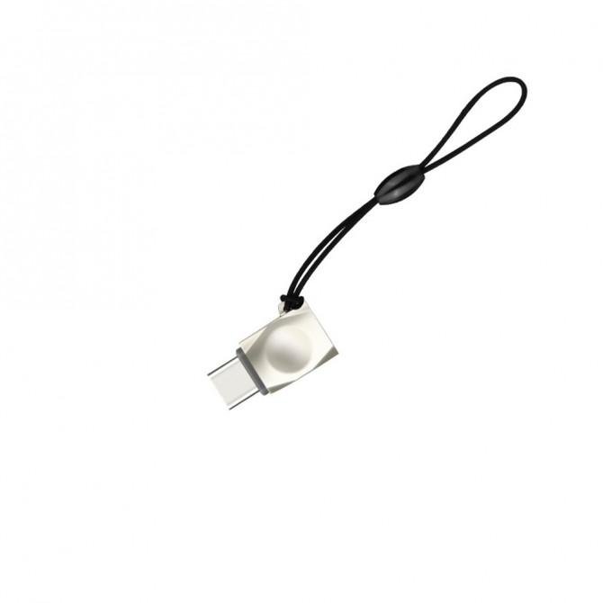 Переходник Hoco UA8 MicroUSB -> Type-C Pearl Nickel-2
