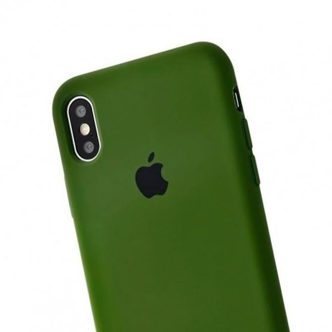 Оригинальный силиконовый чехол для iPhone X/Xs Хаки-1
