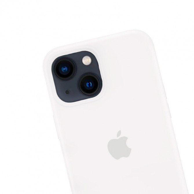 Оригинальный силиконовый чехол для iPhone 13 mini Белый FULL-2