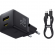 Мережевий зарядний пристрій 1USB+Type-C Baseus Fast Charger 20W EU Cluster Black + Type-C to Type-C