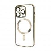 Силиконовый чехол SHINING with MagSafe для iPhone 14 Pro Серебрянный