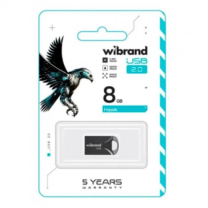 Флеш-накопитель Wibrand USB 2.0 8Gb Hawk Черный-1