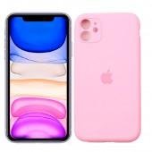 Оригінальний силіконовий чохол для iPhone 11 Світло Рожевий FULL (with camera protection)