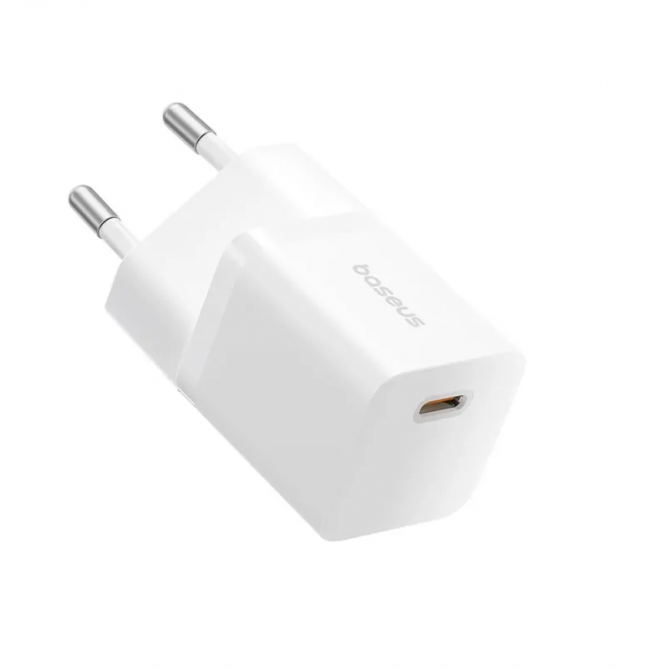 Сетевое ЗУ 1Type-C Baseus GaN5 Fast Charger (mini) 1C 25W EU White + Type-C to Type-C-1