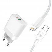 МЗП XO L64 PD 18W/1 USB+1 USB-C + Lightning White МЗП XO L64 PD 18W/1 USB+1 USB-C + Lightning White