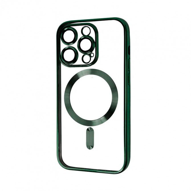 Силіконовий чохол SHINING with MagSafe для iPhone 12 Pro Темно Зелений