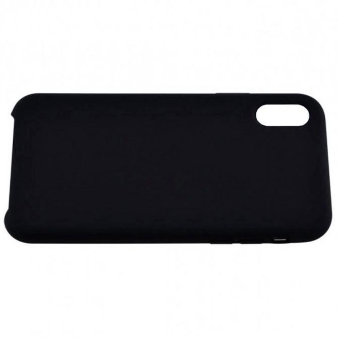 Оригинальный силиконовый чехол для iPhone Xr Черный FULL (без лого)-2