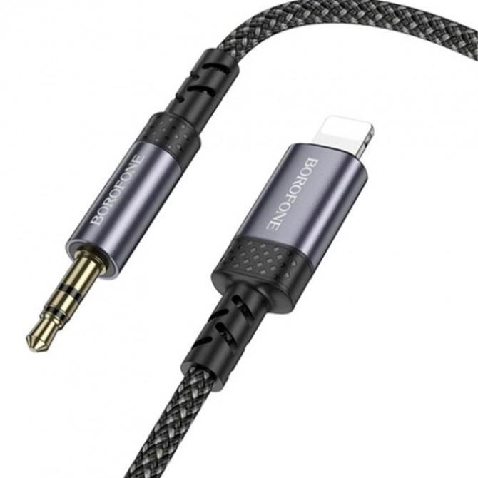Кабель AUX Borofone BL24 3.5mm to Lightning Серый
