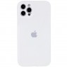 Оригінальний силіконовий чохол для iPhone 12 Pro Max Білий FULL (with camera protection)