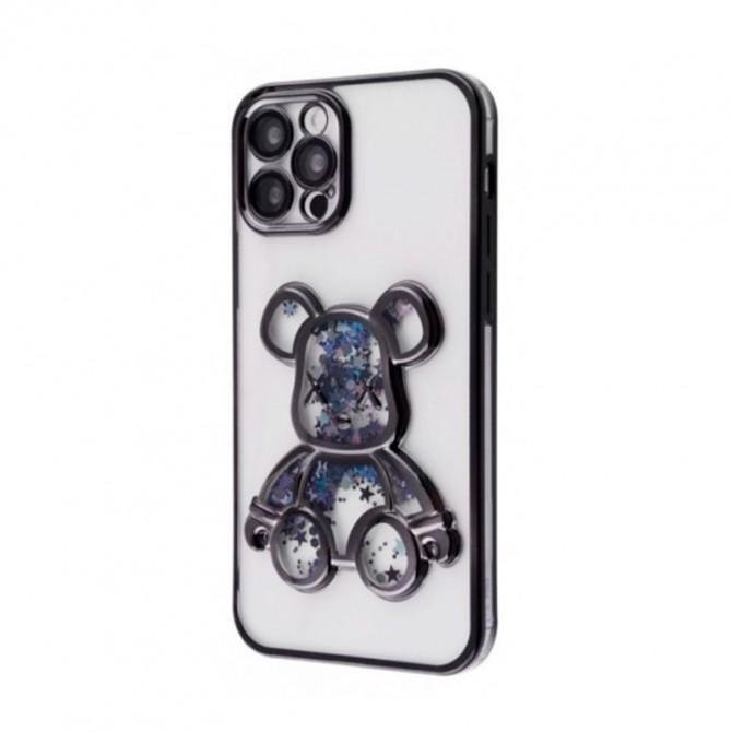 TPU чохол Cute Bear Liquid для iPhone 14 Pro Чорний