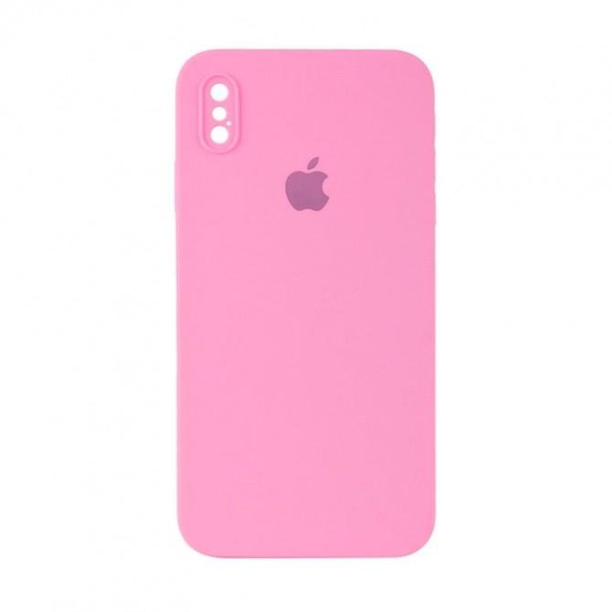 Силіконовий чохол для iPhone X/Xs Світло Рожевий FULL (SQUARE SHAPE)