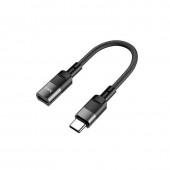 Адаптер Hoco U107 Type-C male -> Lightning female 10cm Black