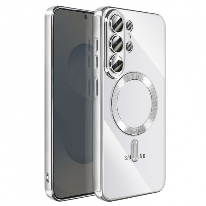 Силиконовый чехол SHINING with MagSafe для Samsung Galaxy S26 Ultra Silver