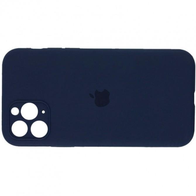 Оригінальний силіконовий чохол для iPhone 11 Pro Max Темно Синій FULL (with camera protection)-1