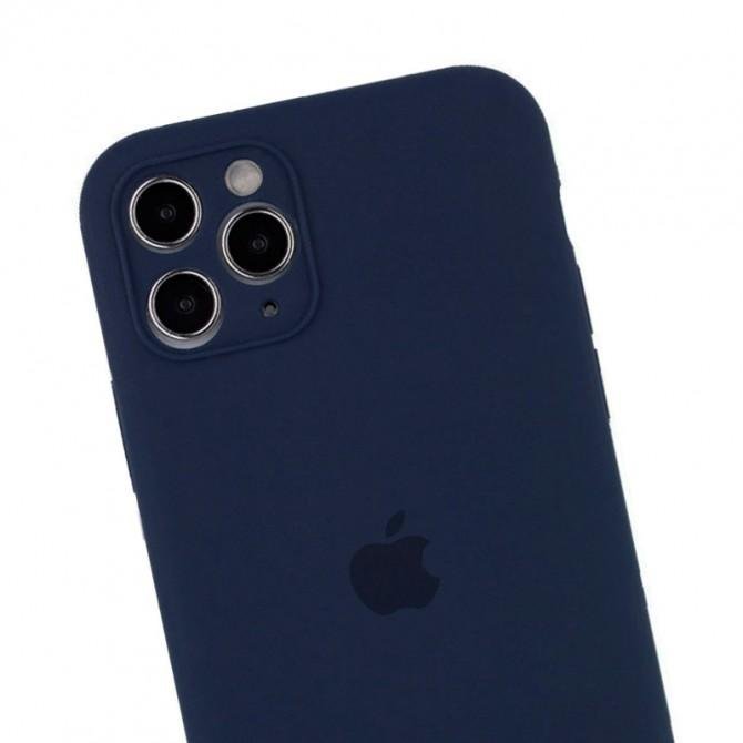 Оригінальний силіконовий чохол для iPhone 11 Pro Max Темно Синій FULL (with camera protection)-2