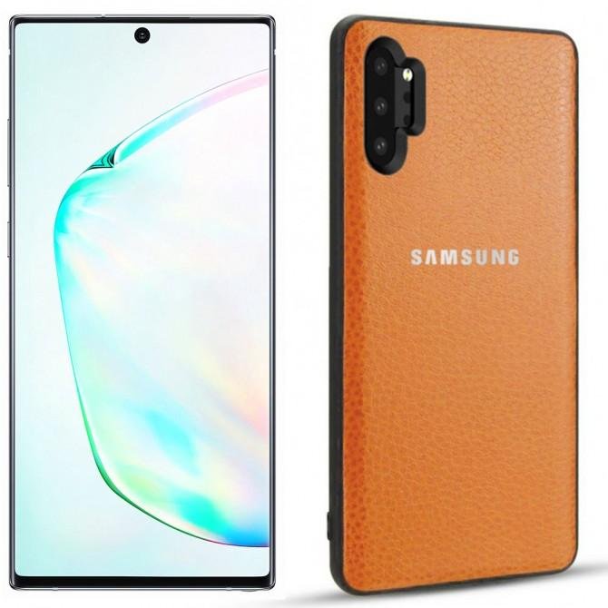 Шкiряна накладка Classic series для Samsung Galaxy Note 10 Plus Коричневий