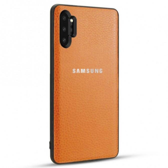 Шкiряна накладка Classic series для Samsung Galaxy Note 10 Plus Коричневий-1